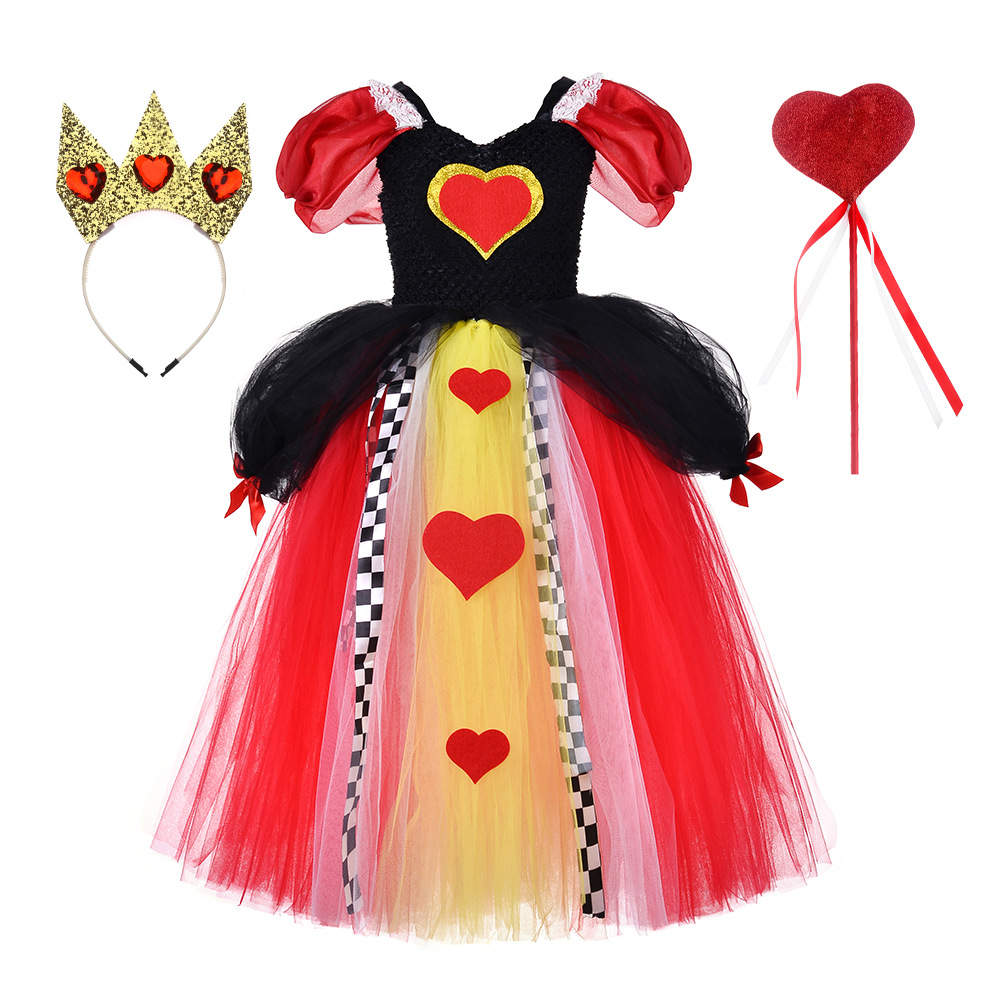 Queen Of Hearts Costume, Halloween Kids Alice In Wonderland Queen
