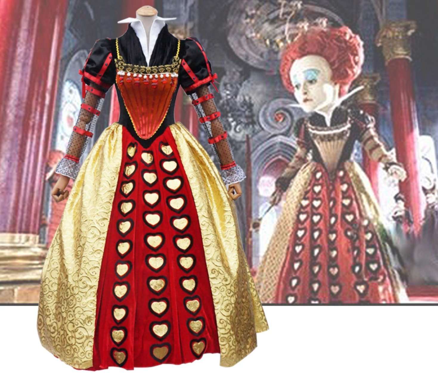 Queen Of Hearts Costume, Red Queen Cosplay Costume Alice In