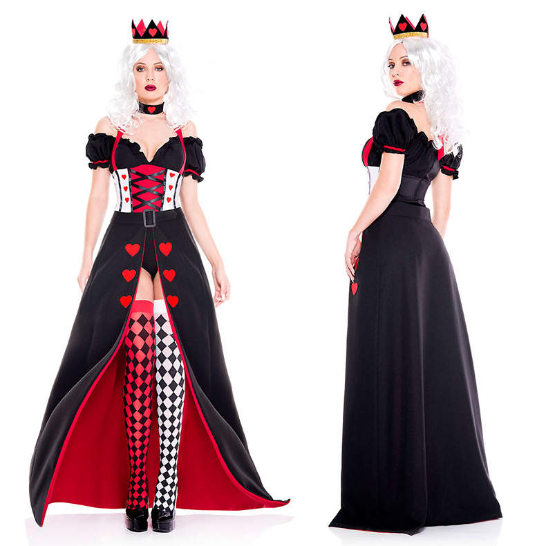 Queen Of Hearts Costume, Halloween Cosplay Queen Of Hearts Alice In  Wonderland Queen Of Hearts Dress