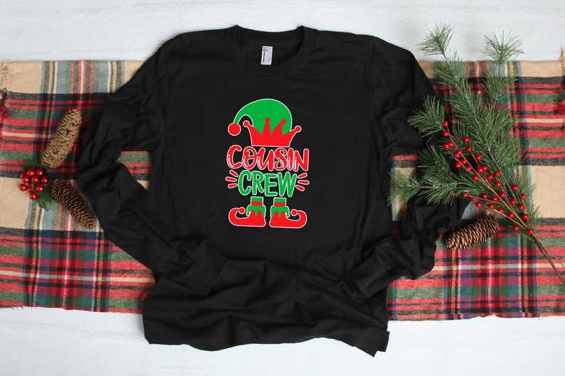 Cousin Crew Long Sleeve Shirts, Family Matching Christmas Shirt