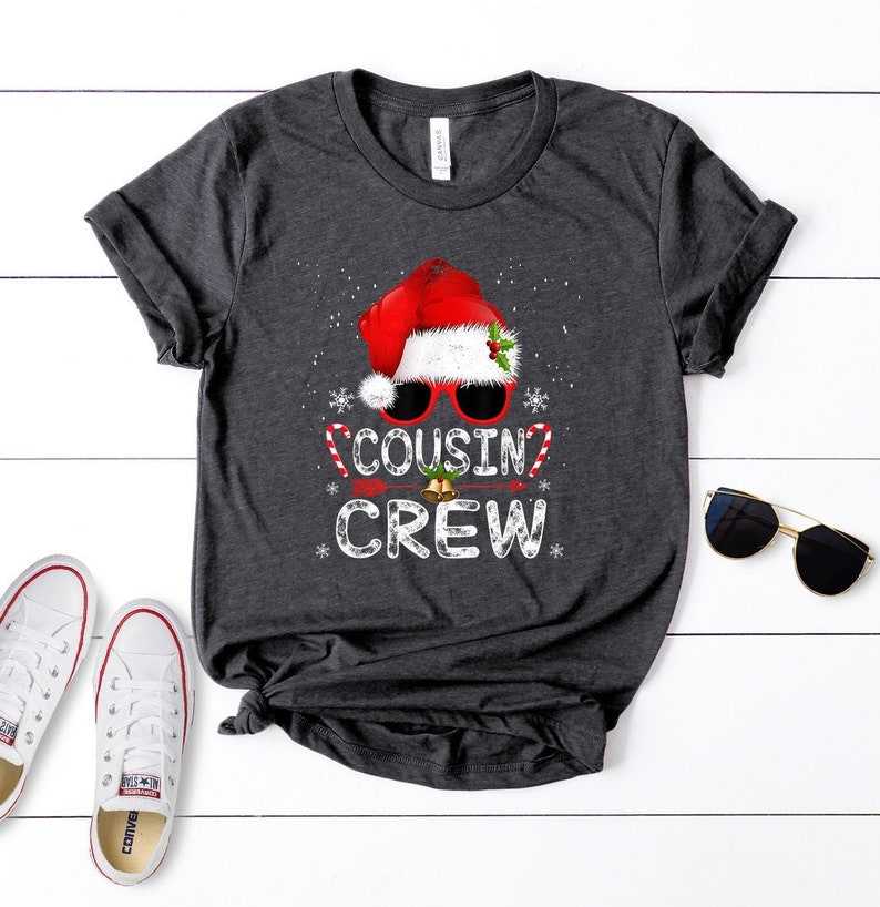 Cousin Crew Christmas Shirts, Cousin Crew Santa Hat Shirt#1
