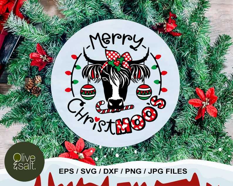Christmas Highland Cow Svg, Funny Christmas shirt sublimation - Funny Christmas Quote Svg - Christmas Cow Svg#5