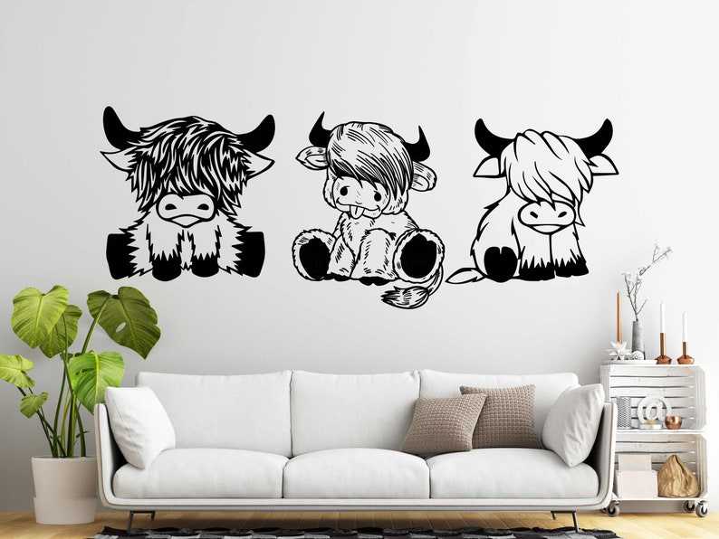 Silhouette Highland Cow Svg, Highland Cow Svg| Cute Cow Svg| Cow Svg| Cow Head Svg| Highland Cow Cut File#6