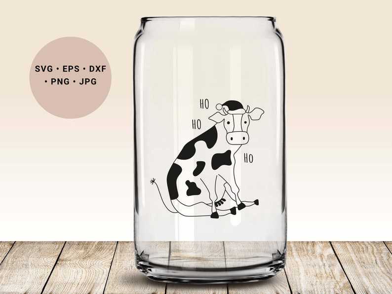 Christmas Highland Cow Svg, Christmas Cow Svg - Cow Svg - Santa Hat Svg - Christmas Cow Png - Ho Ho Ho Svg#7