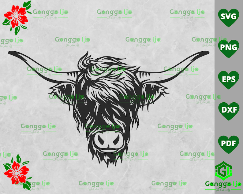 Highland Cow Head Svg, Highland cow svg Bundle - Highland Cow clipart - Highland Heifer SVG#4