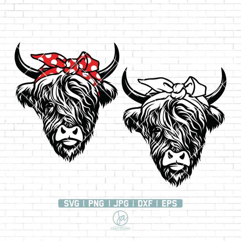 Highland Cow Svg, Highland Cow svg | Cow with Bandana SVG | Highland Heifer svg | Cow Clipart | Cow Png#1