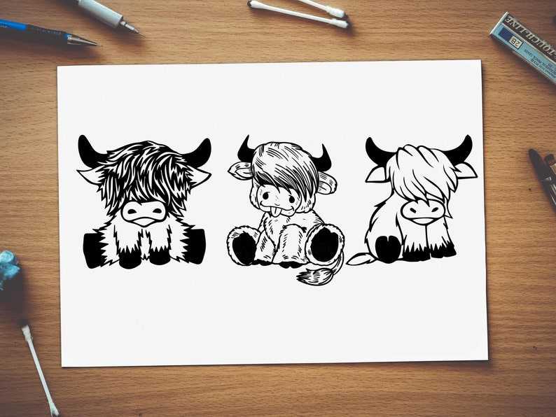 Silhouette Highland Cow Svg, Highland Cow Svg| Cute Cow Svg| Cow Svg| Cow Head Svg| Highland Cow Cut File#7