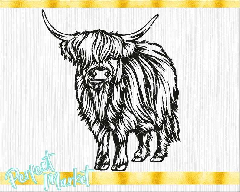 Highland Cow Svg, Farm Animals svg - Heifer svg Files - Scottish Cow svg - Scottish Cow Cricut 