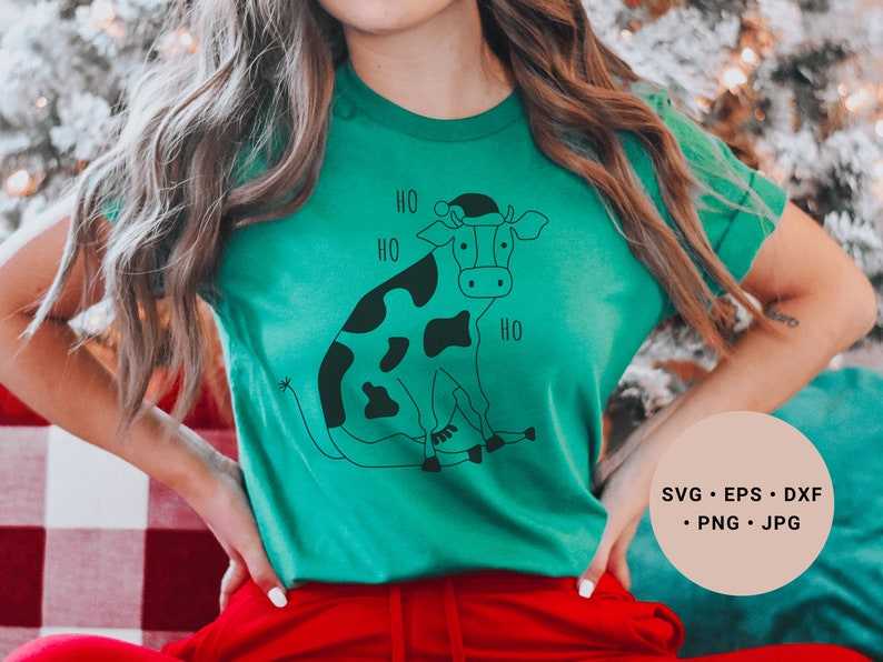 Christmas Highland Cow Svg, Christmas Cow Svg - Cow Svg - Santa Hat Svg - Christmas Cow Png - Ho Ho Ho Svg