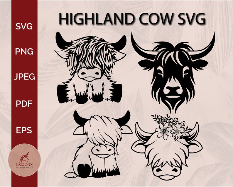 Highland Cow Head Svg, Highland Cow svg png | Cow Head svg | Highland Heifer png | Baby Cow svg | Cute Cow svg | Cow Skull svg