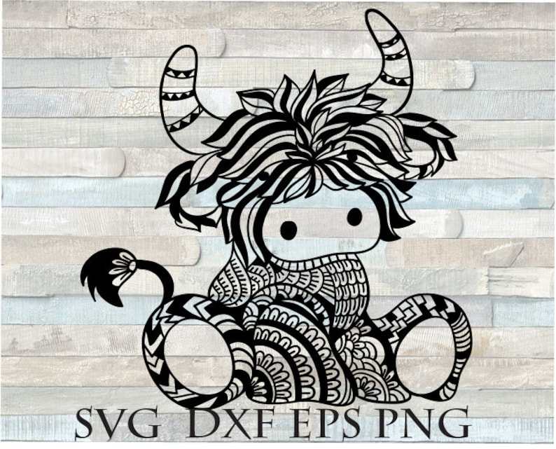 Highland Cow Svg, Highland cow svg - Baby Cow Svg File for Cricut - Longhorn Svg