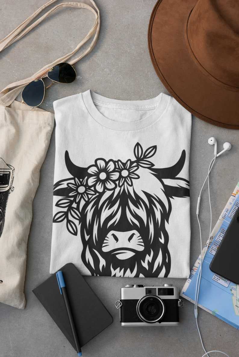 Highland Cow Head Svg, Highland Cow Svg - Cow Svg - Svg Files for Cricut - Cow Head Svg - Cow Face Svg#7