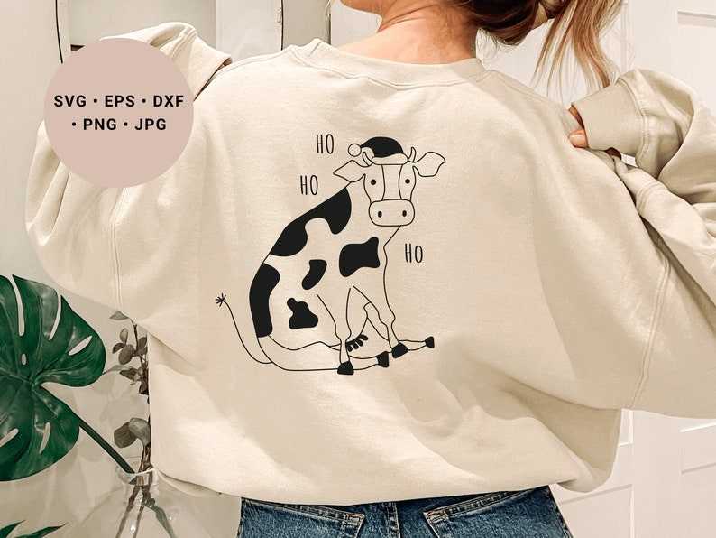Christmas Highland Cow Svg, Christmas Cow Svg - Cow Svg - Santa Hat Svg - Christmas Cow Png - Ho Ho Ho Svg#3