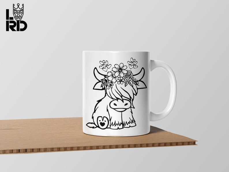 Highland Cow Svg, Cute Cow Svg - Highland Cow PNG - Baby Cow with ...