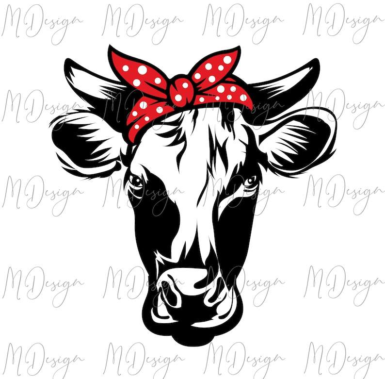 Silhouette Highland Cow Svg, Cow Bandana SVG Cut File for Cricut - Silhouette Cameo - Vinyl Cutting Home DIY Projects#1