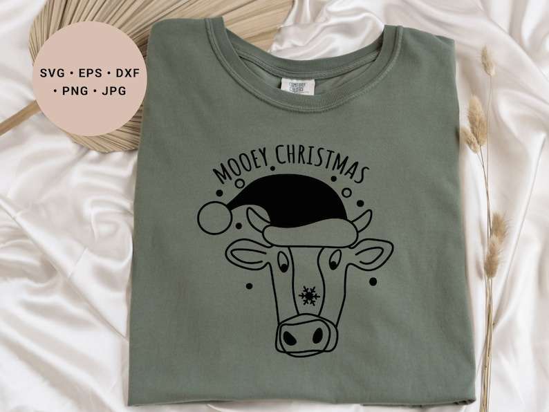 Christmas Highland Cow Svg, Christmas Cow Svg - Mooey Christmas Svg - Cow Svg - Christmas Cow Png - Cowboy Christmas Svg#4