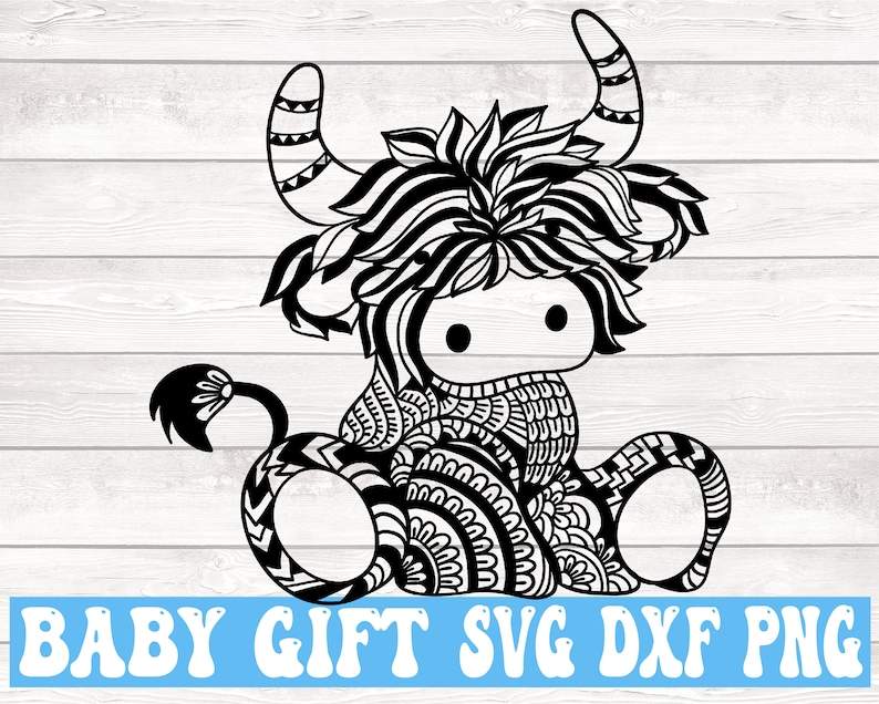 Highland Cow Svg, Highland cow svg - Baby Cow Svg File for Cricut - Longhorn Svg#1
