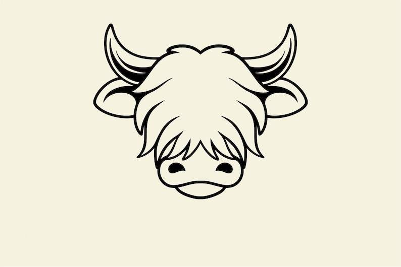 Highland Cow Head Svg, Highland Cow Svg - Highland cow Head svg - Highland cow SVG PNG DXF Eps file 