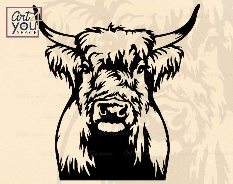 Highland Cow Svg, Highland Cow SVG - Scottish cow - Farm animal - Digital Download#3
