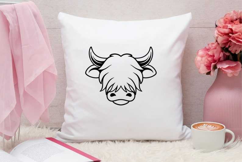 Highland Cow Head Svg, Highland Cow Svg - Highland cow Head svg - Highland cow SVG PNG DXF Eps file#4