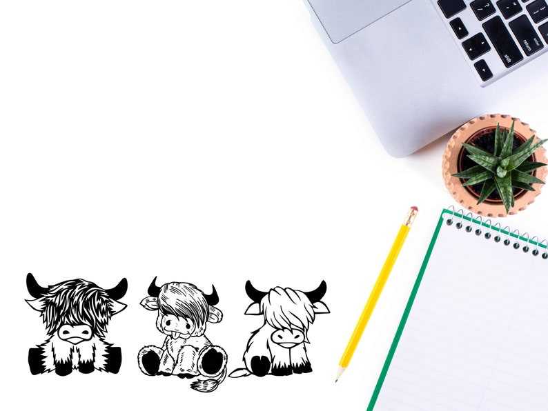 Silhouette Highland Cow Svg, Highland Cow Svg| Cute Cow Svg| Cow Svg| Cow Head Svg| Highland Cow Cut File#3