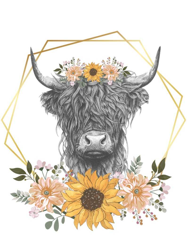 Highland Cow PNG Digital Download 