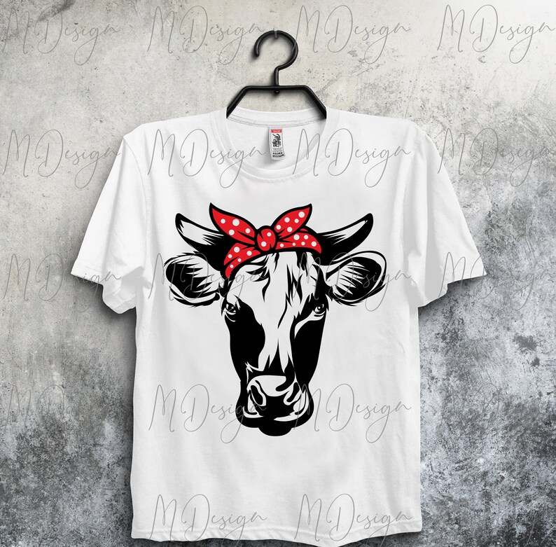 Silhouette Highland Cow Svg, Cow Bandana SVG Cut File for Cricut - Silhouette Cameo - Vinyl Cutting Home DIY Projects