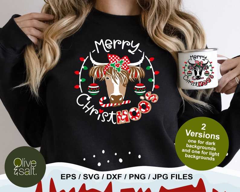 Christmas Highland Cow Svg, Funny Christmas shirt sublimation - Funny Christmas Quote Svg - Christmas Cow Svg#4