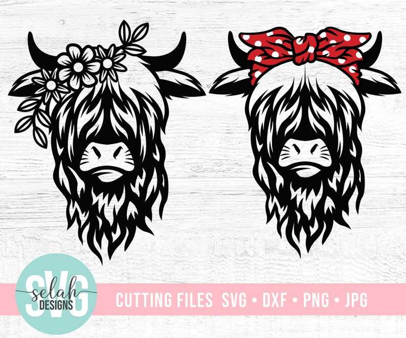 Highland Cow Head Svg, Highland Cow Svg - Cow Svg - Svg Files for Cricut - Cow Head Svg - Cow Face Svg#1