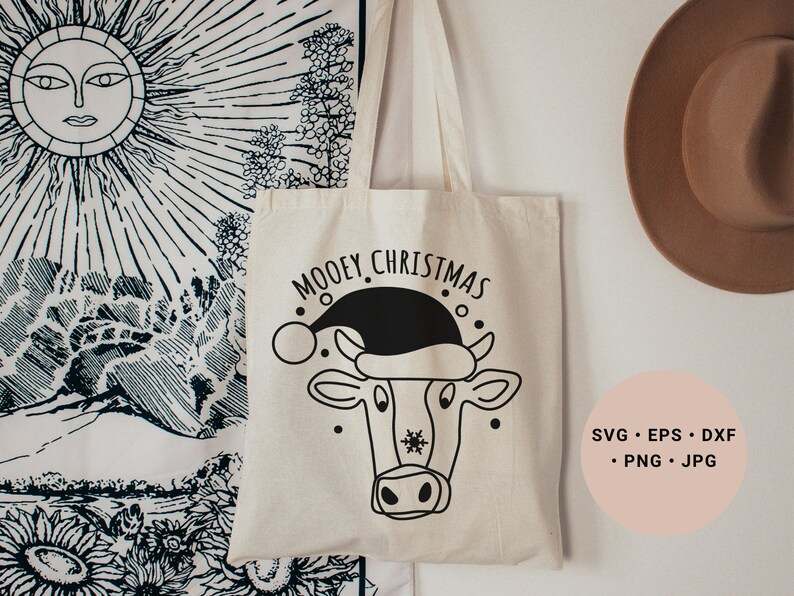 Christmas Highland Cow Svg, Christmas Cow Svg - Mooey Christmas Svg - Cow Svg - Christmas Cow Png - Cowboy Christmas Svg#6