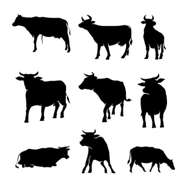 Highland Cow Svg Free, Free Vector Hand Drawn Animal Silhouette#1