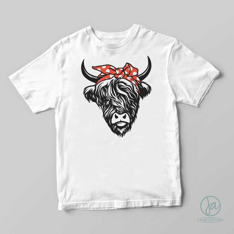 Highland Cow Svg, Highland Cow svg | Cow with Bandana SVG | Highland Heifer svg | Cow Clipart | Cow Png#3