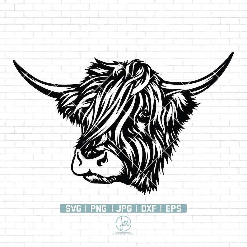 Highland Cow Head Svg, Highland Heifer svg | Highland Cow svg | Cow Clipart | Cow Png | Scottish Cow Svg | Cute Cow svg#1