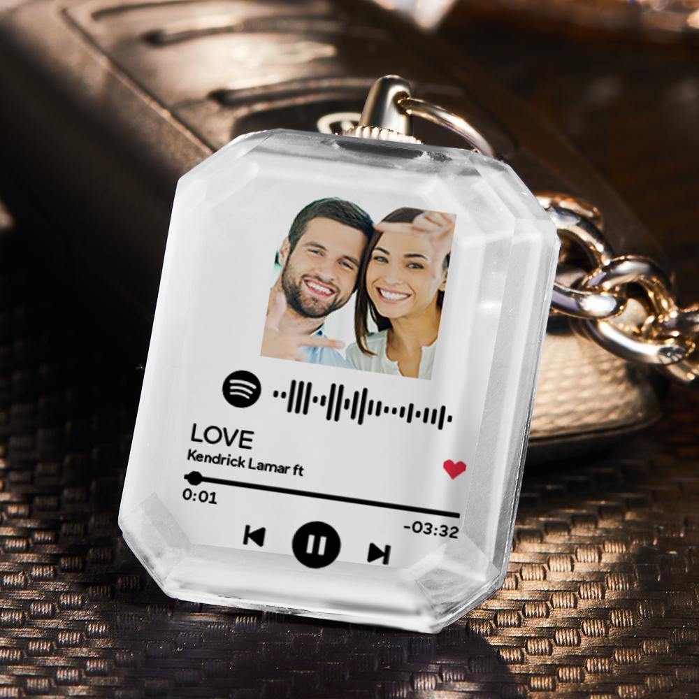Custom Spotify Code Crystal Keychain | Photo Keychain Personalized Gift - photowatch