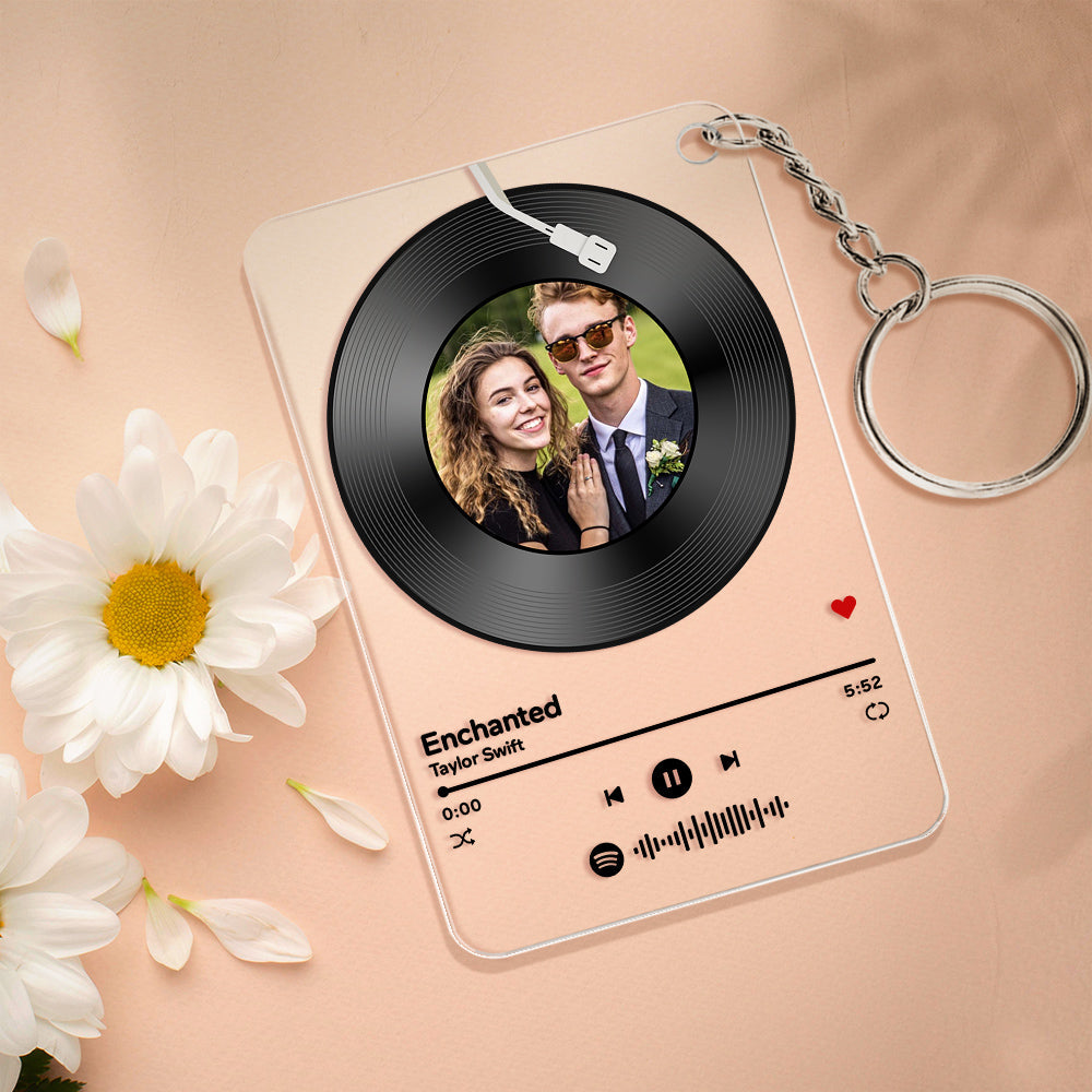 ALBERTBAND Personalisierter Spotify-Code Schlüsselanhänger – Aus Edelstahl, Gravierter Musikcode, Geschenkidee