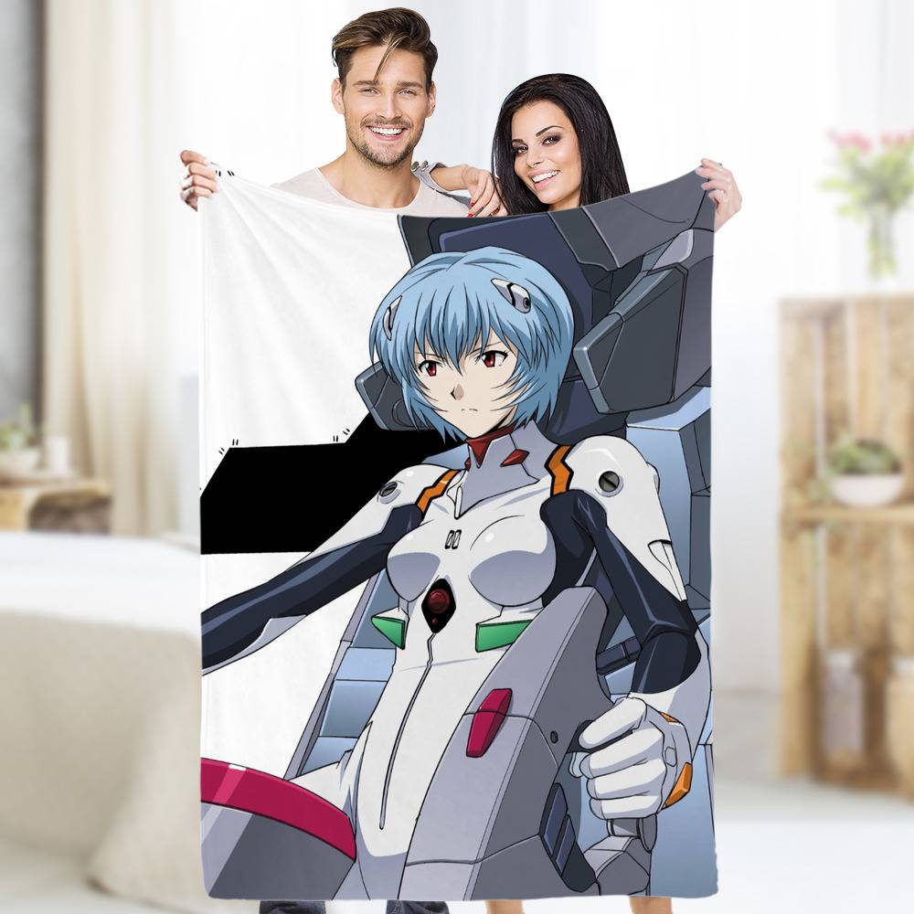 Rei Ayanami Blanket Rei Ayanami In The Pilot Seat Blanket |  reiayanamiplush.com