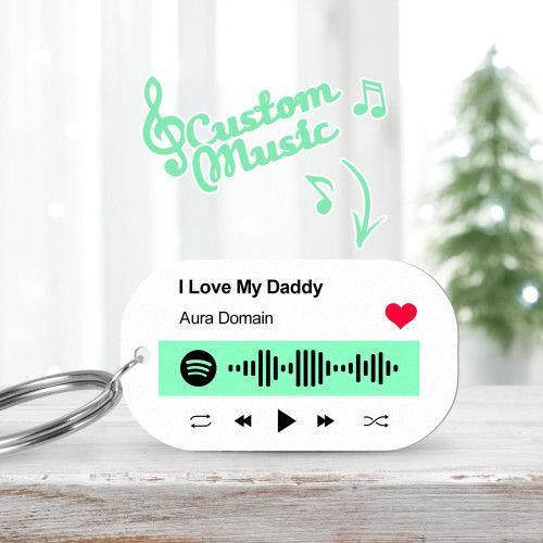 Portachiavi Personalizzato Con Codice Spotify Musicale Inciso, Regalo Perfetto Per Coppie E Anniversari