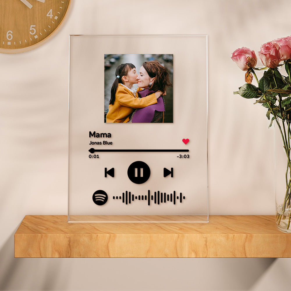 Henoyso - Targa Spotify Personalizzata Con Luce Notturna LED In Acrilico - Regalo Per Papà, Compleanno, Festa Del Papà (15x22 Cm) - 3