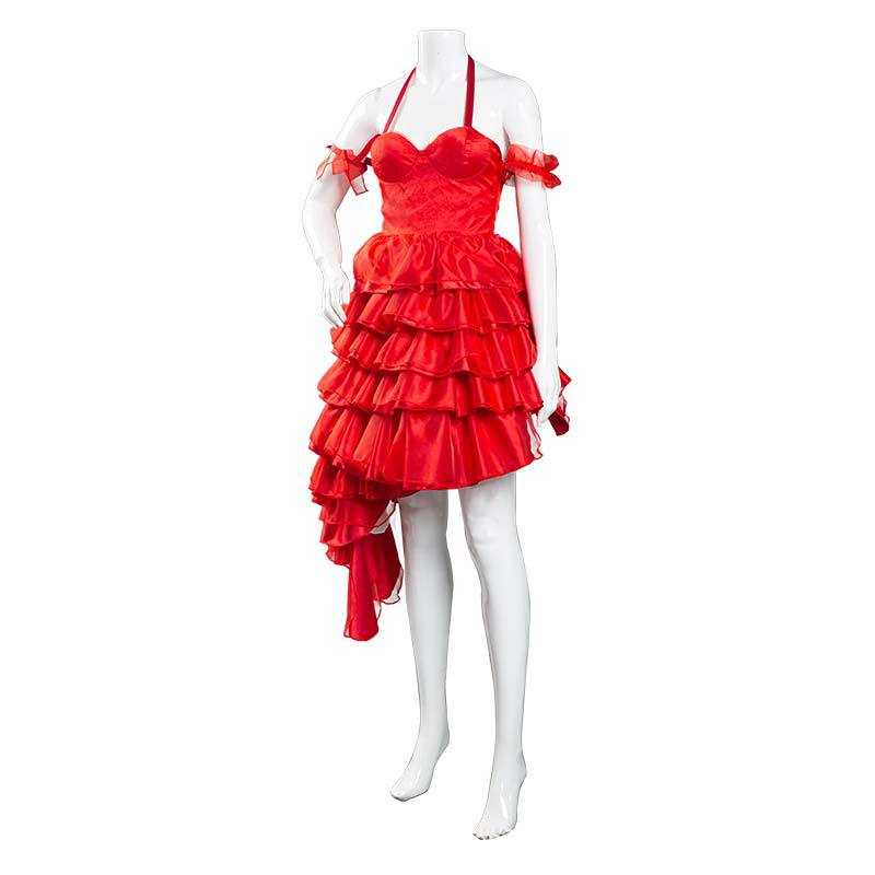 Film Suicide Harley Cosplay Costume Squad Quinn donna Red Layered Fancy  Dress Harleen Mesh Ball Gown Girl Slip Dress Halloween - AliExpress