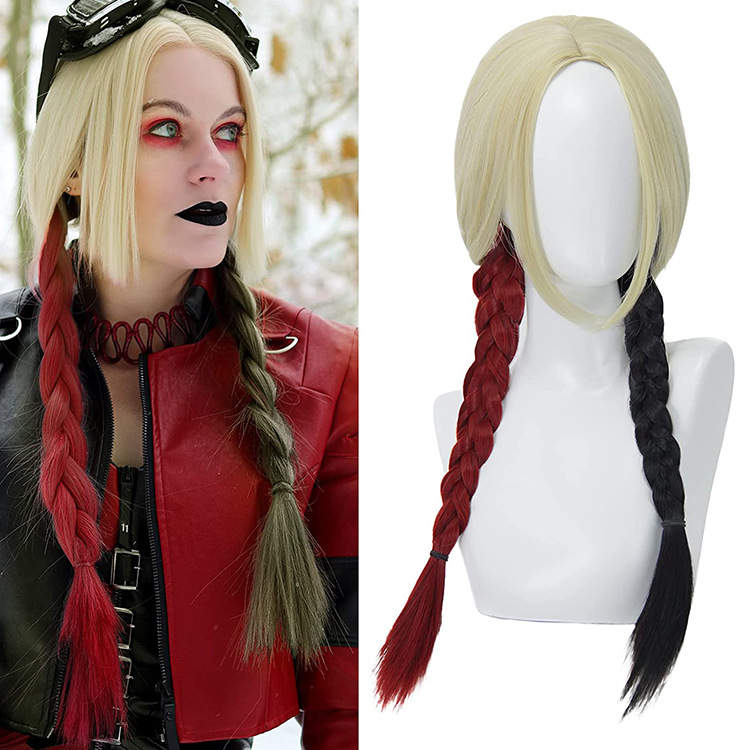 Harley Quinn Cosplay Accessories, The Suicide Squad2 Harley Quinn Double  Ponytail Wig Cos