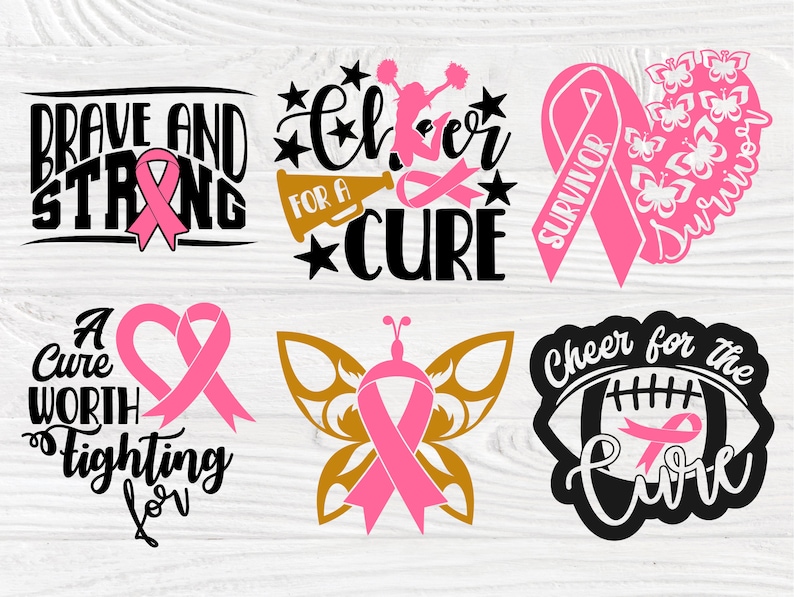 Breast Cancer SVG Bundle Survivor Svg Ribbon Svg | breastcancersvg.com