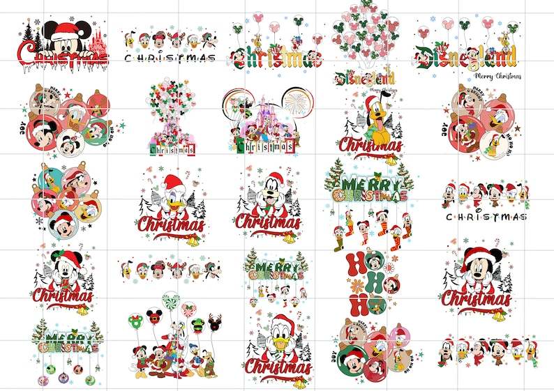 25+ Christmas Mouse And Friends PNG Bundle, Cartoon Movie Png, Merry Christmas Png, Digital Download#3