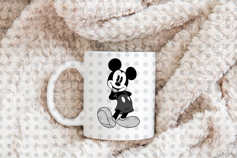 Vintage Mouse Mickey Mouse Black and White Svg, ClipArt Files, Digital Download