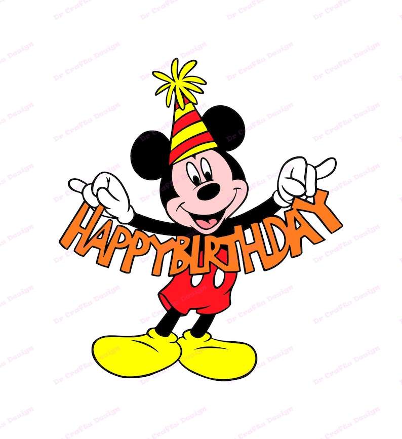 Mickey Mouse Birthday Svg, Silhouette Cut File, Instant Download#1