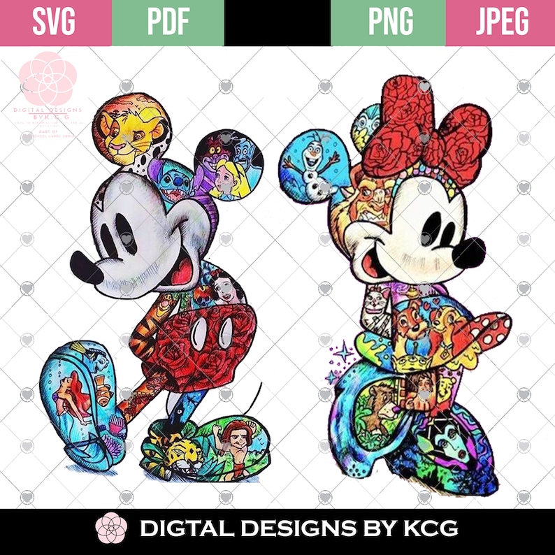 Various Disney Mickey Mouse Ears Inspired Icon Digital Printable Hobon –  Plannerologystudio