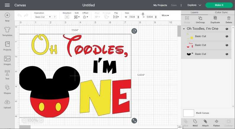 Oh Toodles, I'm One Mickey Birthday Svg,  Birthday Silhouette &amp; Cricut Cut Files, Mickey Mouse Birthday Svg, Digital Download#5