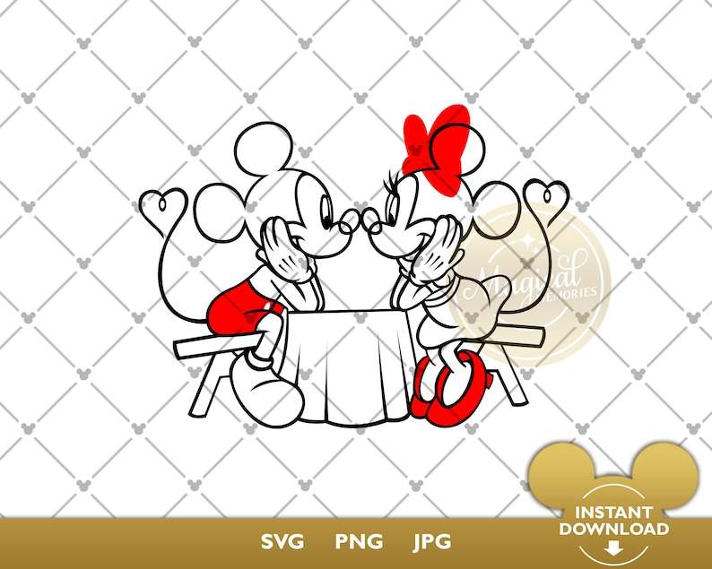 Mickey Minnie Love Svg Digital File, Valentine Svg, Mickey Mouse Svg