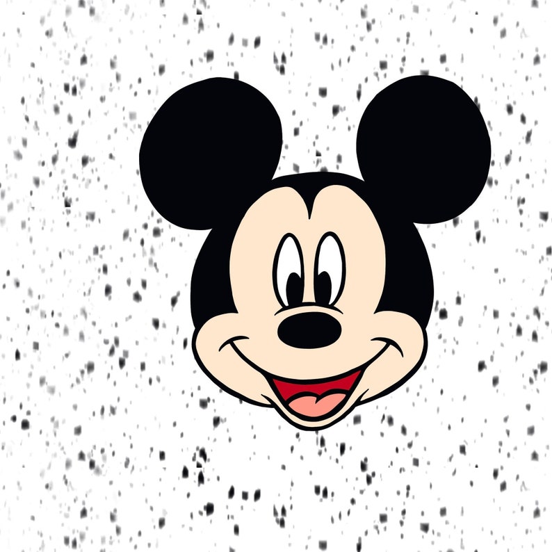 black and white mickey mouse face