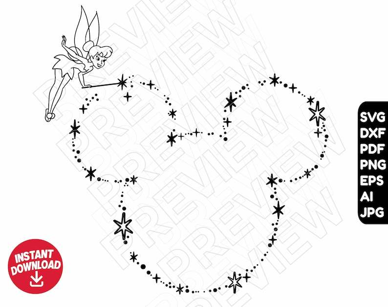 Mickey Mouse Outline SVG Disneyland Ears Magic Perfect for