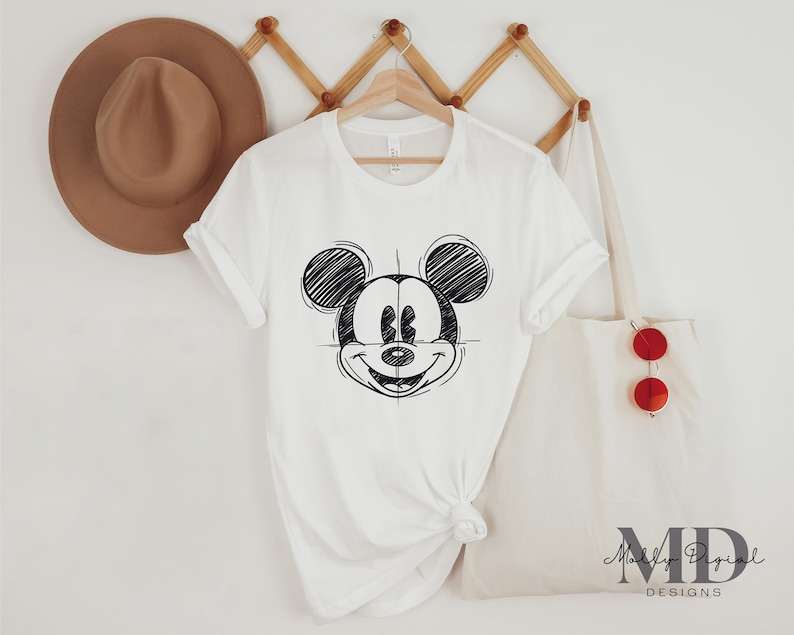 Mickey Mouse Head Sketch Svg, Retro Mickey Sketch Svg, Digital Download#4